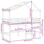 Casa si Gradina - Mobilier - Paturi si accesorii - Paturi - Pat etajat cu scara si acoperis, alb, 90x190 cm, lemn masiv pin - Infinity.ro
