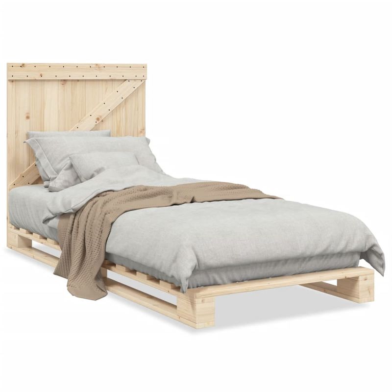 Casa si Gradina - Mobilier - Paturi si accesorii - Paturi - Cadru de pat cu tablie, 90x200 cm, lemn masiv de pin - Infinity.ro