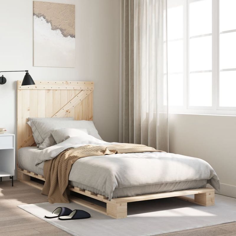 Casa si Gradina - Mobilier - Paturi si accesorii - Paturi - Cadru de pat cu tablie, 90x200 cm, lemn masiv de pin - Infinity.ro