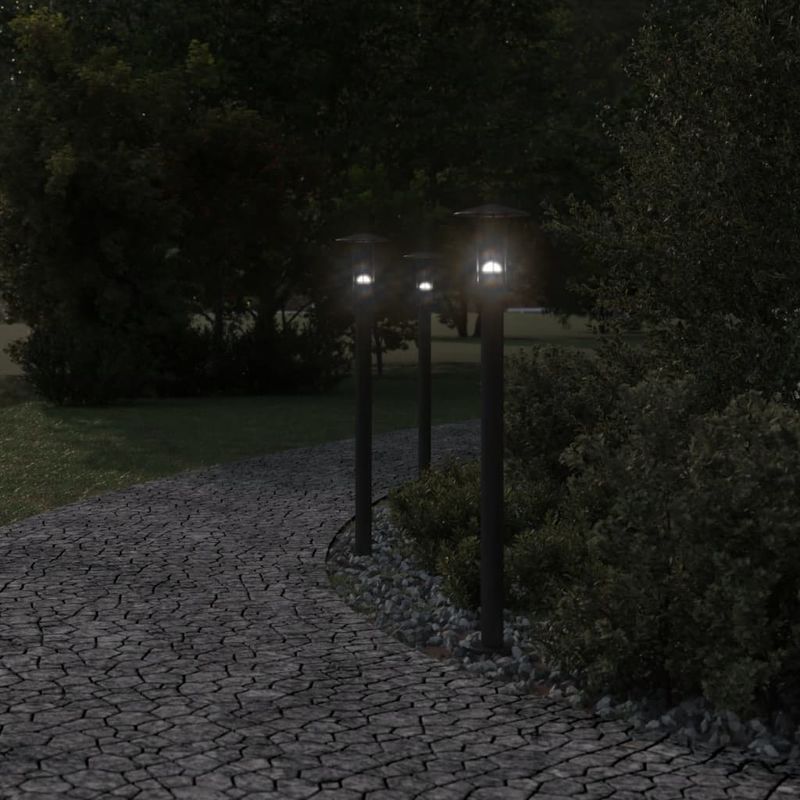 Casa si Gradina - Corpuri si surse de iluminat - Iluminat exterior - Felinare - Lampa exterioara de podea, negru, 100 cm, otel inoxidabil - Infinity.ro