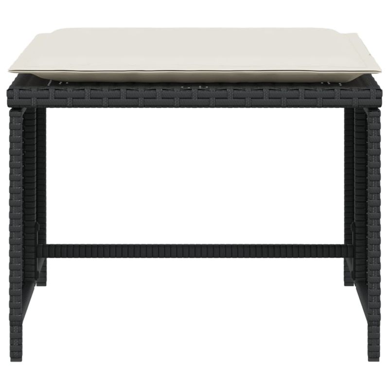 Casa si Gradina - Gradina si terasa - Mobilier exterior - Scaune si sezlonguri gradina - Scaun de gradina cu taburet, negru, poliratan - Infinity.ro