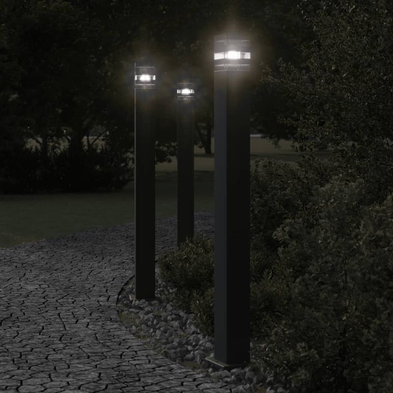 Casa si Gradina - Corpuri si surse de iluminat - Iluminat exterior - Felinare - Lampa de podea de exterior, negru, 110 cm, aluminiu - Infinity.ro