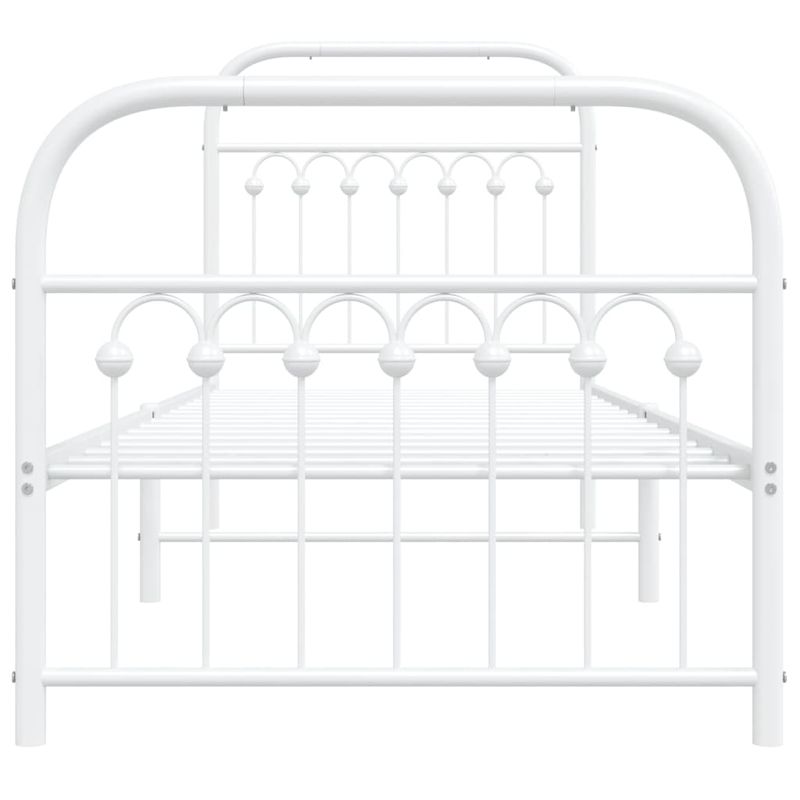 Casa si Gradina - Mobilier - Paturi si accesorii - Paturi - Cadru de pat metalic cu tablie de cap/picioare, alb, 80x200 cm - Infinity.ro
