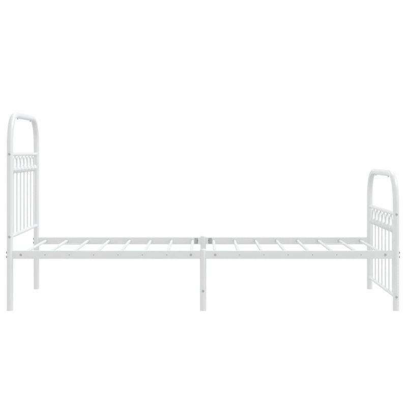 Casa si Gradina - Mobilier - Paturi si accesorii - Paturi - Cadru de pat metalic cu tablie de cap/picioare, alb, 80x200 cm - Infinity.ro