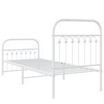 Casa si Gradina - Mobilier - Paturi si accesorii - Paturi - Cadru de pat metalic cu tablie de cap/picioare, alb, 80x200 cm - Infinity.ro