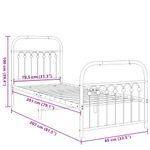 Casa si Gradina - Mobilier - Paturi si accesorii - Paturi - Cadru de pat metalic cu tablie de cap/picioare, alb, 80x200 cm - Infinity.ro