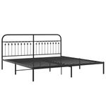 Casa si Gradina - Mobilier - Paturi si accesorii - Paturi - Cadru de pat metalic cu tablie, negru, 200x200 cm - Infinity.ro