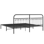 Casa si Gradina - Mobilier - Paturi si accesorii - Paturi - Cadru de pat metalic cu tablie, negru, 200x200 cm - Infinity.ro