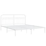 Casa si Gradina - Mobilier - Paturi si accesorii - Paturi - Cadru de pat metalic cu tablie, alb, 183x203 cm - Infinity.ro