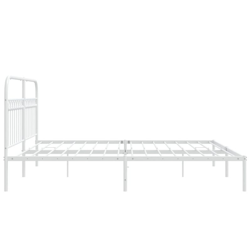 Casa si Gradina - Mobilier - Paturi si accesorii - Paturi - Cadru de pat metalic cu tablie, alb, 183x203 cm - Infinity.ro
