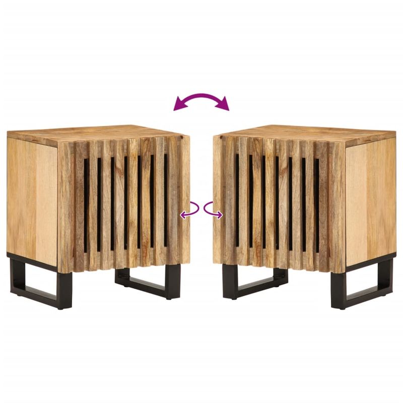 Casa si Gradina - Mobilier - Comode si corpuri - Noptiere - Noptiera, 40x33x46 cm, lemn masiv de mango brut - Infinity.ro