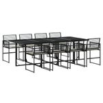 Casa si Gradina - Gradina si terasa - Mobilier exterior - Seturi mobila gradina - Set mobilier de gradina cu perne, 9 piese, negru, poliratan - Infinity.ro