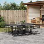 Casa si Gradina - Gradina si terasa - Mobilier exterior - Seturi mobila gradina - Set mobilier de gradina cu perne, 9 piese, negru, poliratan - Infinity.ro