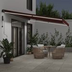 Casa si Gradina - Gradina si terasa - Umbrele si pavilioane - Umbrele - Copertina retractabila automat cu LED-uri, visiniu, 500x350 cm - Infinity.ro