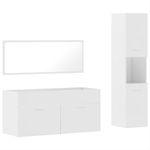 Casa si Gradina - Mobilier - Seturi de mobilier - Seturi baie - Set mobilier de baie, 3 piese, alb extralucios, lemn compozit - Infinity.ro