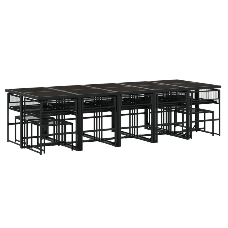 Casa si Gradina - Gradina si terasa - Mobilier exterior - Seturi mobila gradina - Set mobilier de gradina cu perne, 15 piese, negru, poliratan - Infinity.ro
