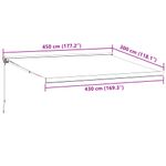 Casa si Gradina - Gradina si terasa - Umbrele si pavilioane - Umbrele - Copertina retractabila antracit/alb, 4,5x3 m, textil/aluminiu - Infinity.ro