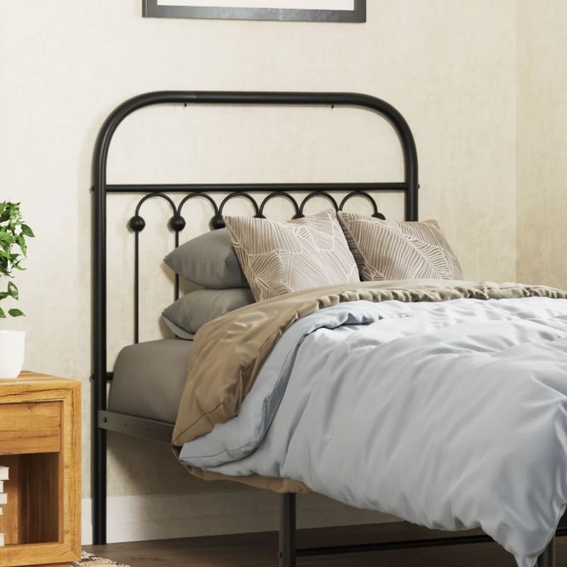 Casa si Gradina - Mobilier - Paturi si accesorii - Accesorii paturi - Tablie de pat metalica, negru, 75 cm - Infinity.ro