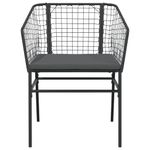 Casa si Gradina - Gradina si terasa - Mobilier exterior - Scaune si sezlonguri gradina - Scaune de gradina cu perne, 2 buc., negru, poliratan - Infinity.ro