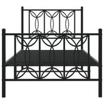 Casa si Gradina - Mobilier - Paturi si accesorii - Paturi - Cadru pat metalic cu tablii de cap/picioare, negru, 75x190 cm - Infinity.ro