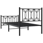 Casa si Gradina - Mobilier - Paturi si accesorii - Paturi - Cadru pat metalic cu tablii de cap/picioare, negru, 75x190 cm - Infinity.ro