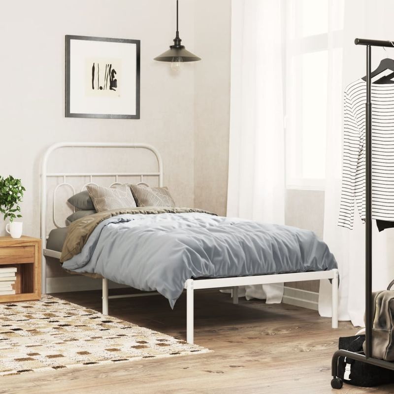 Casa si Gradina - Mobilier - Paturi si accesorii - Accesorii paturi - Tablie de pat metalica, alb, 80 cm - Infinity.ro