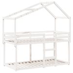 Casa si Gradina - Mobilier - Paturi si accesorii - Paturi - Pat supraetajat cu acoperis, alb, 90x200 cm, lemn masiv de pin - Infinity.ro