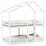 Casa si Gradina - Mobilier - Paturi si accesorii - Paturi - Pat supraetajat cu acoperis, alb, 90x200 cm, lemn masiv de pin - Infinity.ro