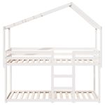 Casa si Gradina - Mobilier - Paturi si accesorii - Paturi - Pat supraetajat cu acoperis, alb, 90x200 cm, lemn masiv de pin - Infinity.ro
