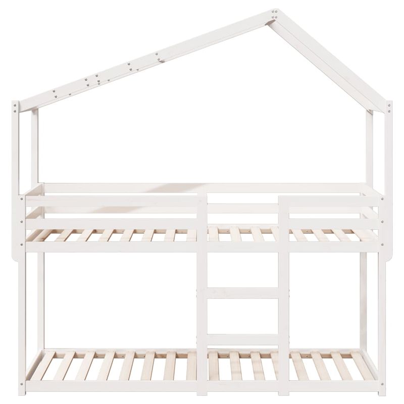 Casa si Gradina - Mobilier - Paturi si accesorii - Paturi - Pat supraetajat cu acoperis, alb, 90x200 cm, lemn masiv de pin - Infinity.ro