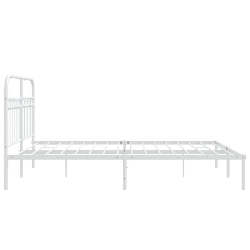 Casa si Gradina - Mobilier - Paturi si accesorii - Paturi - Cadru de pat metalic cu tablie, alb, 150x200 cm - Infinity.ro