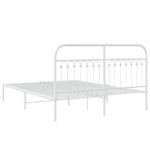Casa si Gradina - Mobilier - Paturi si accesorii - Paturi - Cadru de pat metalic cu tablie, alb, 150x200 cm - Infinity.ro