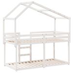 Casa si Gradina - Mobilier - Paturi si accesorii - Paturi - Pat supraetajat cu acoperis, alb, 90x200 cm, lemn masiv de pin - Infinity.ro