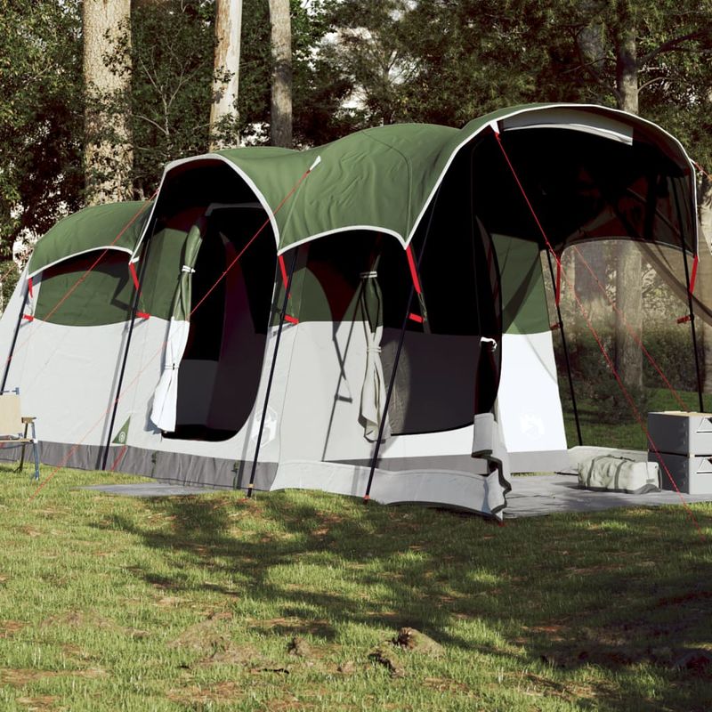 Sport si Outdoor - Camping - Corturi camping - Cort de familie tunel pentru 8 persoane, verde, impermeabil - Infinity.ro