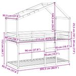 Casa si Gradina - Mobilier - Paturi si accesorii - Paturi - Pat supraetajat cu acoperis, alb, 90x200 cm, lemn masiv de pin - Infinity.ro