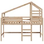 Casa si Gradina - Mobilier - Paturi si accesorii - Paturi - Pat etajat cu scara si acoperis, alb, 90x190 cm, lemn masiv pin - Infinity.ro