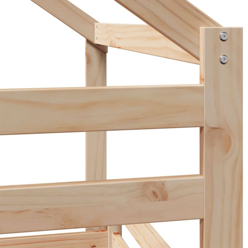 Casa si Gradina - Mobilier - Paturi si accesorii - Paturi - Pat etajat cu scara si acoperis, alb, 90x190 cm, lemn masiv pin - Infinity.ro