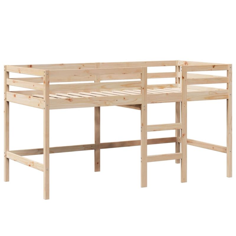 Casa si Gradina - Mobilier - Paturi si accesorii - Paturi - Pat etajat cu scara si acoperis, alb, 90x190 cm, lemn masiv pin - Infinity.ro