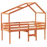 Casa si Gradina - Mobilier - Paturi si accesorii - Paturi - Pat inalt de dormitor, maro ceruit, 90x200cm, lemn masiv de pin - Infinity.ro