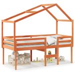 Casa si Gradina - Mobilier - Paturi si accesorii - Paturi - Pat inalt de dormitor, maro ceruit, 90x200cm, lemn masiv de pin - Infinity.ro