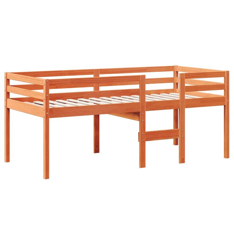 Casa si Gradina - Mobilier - Paturi si accesorii - Paturi - Pat inalt de dormitor, maro ceruit, 90x200cm, lemn masiv de pin - Infinity.ro
