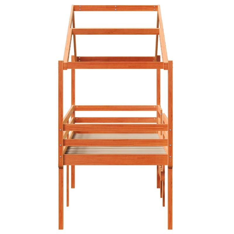 Casa si Gradina - Mobilier - Paturi si accesorii - Paturi - Pat inalt de dormitor, maro ceruit, 90x200cm, lemn masiv de pin - Infinity.ro