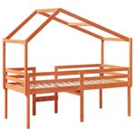 Casa si Gradina - Mobilier - Paturi si accesorii - Paturi - Pat inalt de dormitor, maro ceruit, 90x200cm, lemn masiv de pin - Infinity.ro