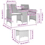 Casa si Gradina - Gradina si terasa - Mobilier exterior - Canapele si fotolii gradina - Canapea de gradina cu 2 locuri cu masa si scaune gri poliratan - Infinity.ro