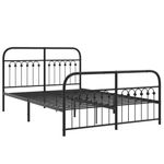 Casa si Gradina - Mobilier - Paturi si accesorii - Paturi - Cadru pat metalic cu tablie de cap/picioare, negru, 140x190 cm - Infinity.ro