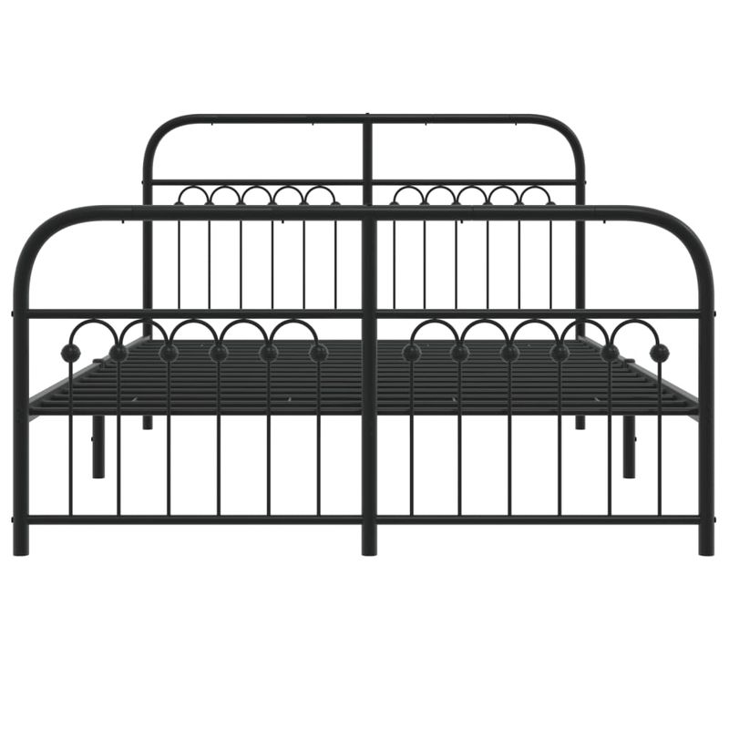 Casa si Gradina - Mobilier - Paturi si accesorii - Paturi - Cadru pat metalic cu tablie de cap/picioare, negru, 140x190 cm - Infinity.ro
