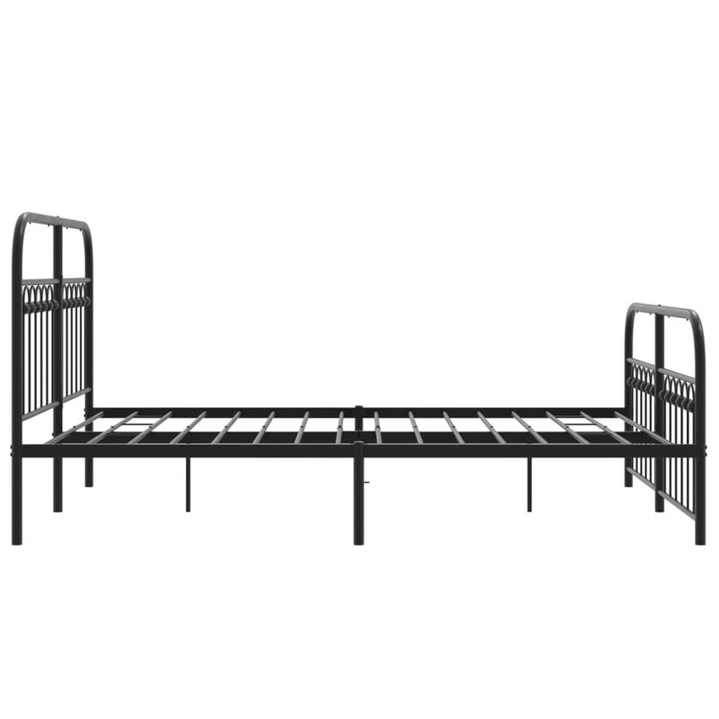 Casa si Gradina - Mobilier - Paturi si accesorii - Paturi - Cadru pat metalic cu tablie de cap/picioare, negru, 140x190 cm - Infinity.ro