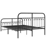 Casa si Gradina - Mobilier - Paturi si accesorii - Paturi - Cadru pat metalic cu tablie de cap/picioare, negru, 140x190 cm - Infinity.ro