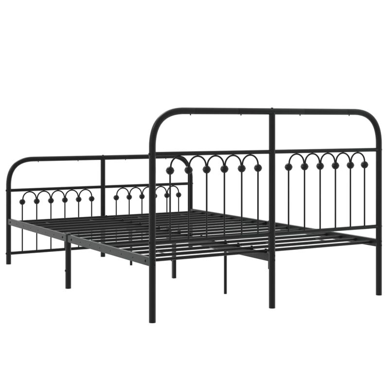 Casa si Gradina - Mobilier - Paturi si accesorii - Paturi - Cadru pat metalic cu tablie de cap/picioare, negru, 140x190 cm - Infinity.ro