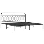 Casa si Gradina - Mobilier - Paturi si accesorii - Paturi - Cadru de pat metalic cu tablie, negru, 200x200 cm - Infinity.ro
